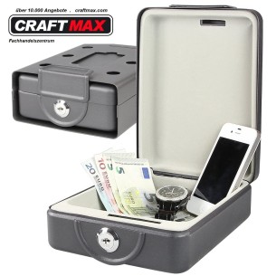 CRAFTMAX-minisafe-kleiner-tragbarer-Tresor-mit-Sicherheitsschluessel-Stahlseil-Montagerahmen-Moebel-Caravan-Auto-1