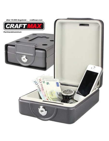 CRAFTMAX-minisafe-kleiner-tragbarer-Tresor-mit-Sicherheitsschluessel-Stahlseil-Montagerahmen-Moebel-Caravan-Auto-1