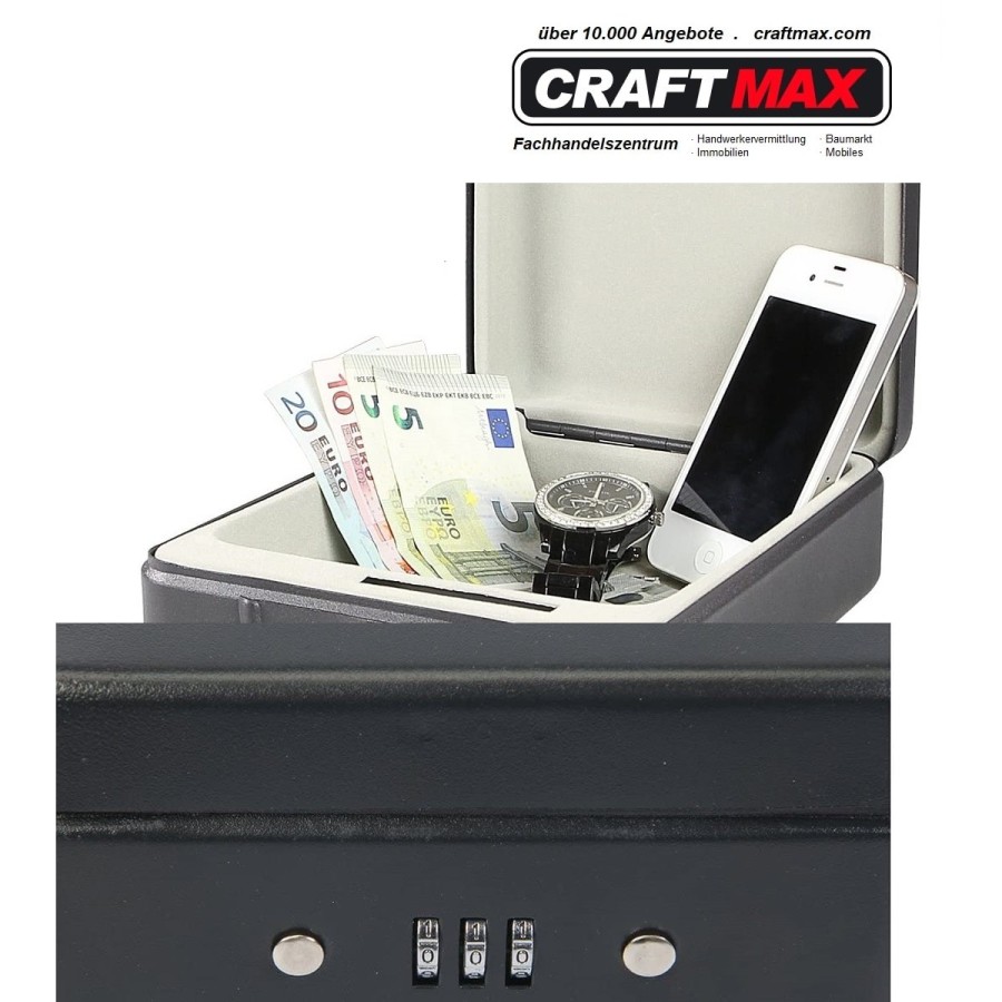 CRAFTMAX-codesafe-kleiner-tragbarer-Tresor-mit-Zahlenschloss-Stahlseil-fuer-Moebel-Caravan-Auto-2