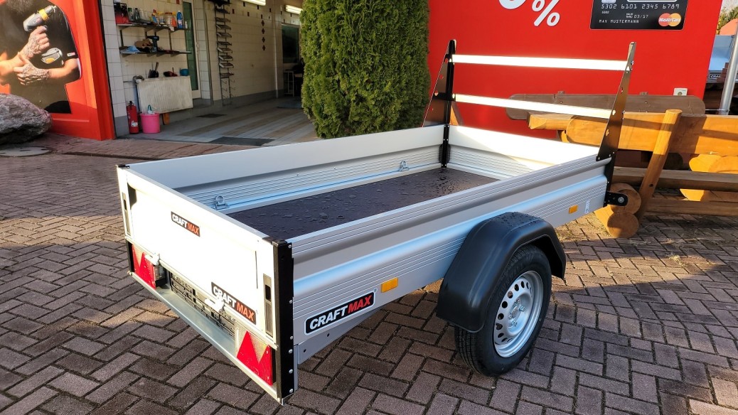 CRAFTMAX-BUDGET-Kastenanhaenger-mit-V-Deichsel-ALU-Bordwaenden-80cm-H-Gestell-aus-gepulvertem-Stahl-750-Kg-ungebremst-5