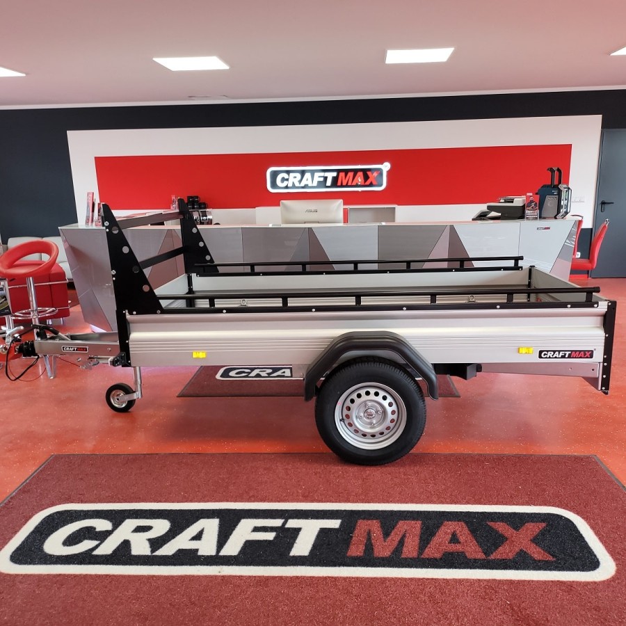 CRAFTMAX-MAXI-Kastenanhaenger-1300-Kg-ALU-Bordwaende-H-Gestell-Reling-100kmh-5