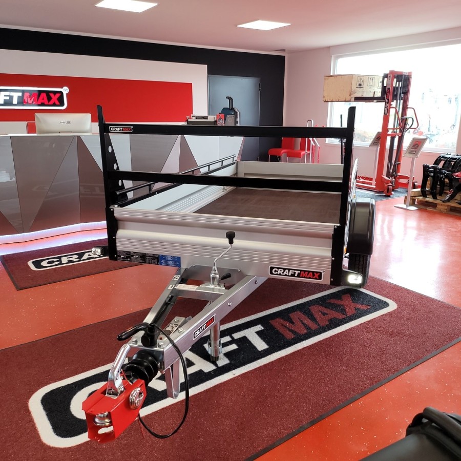 CRAFTMAX-MAXI-Kastenanhaenger-1300-Kg-ALU-Bordwaende-H-Gestell-Reling-100kmh-2