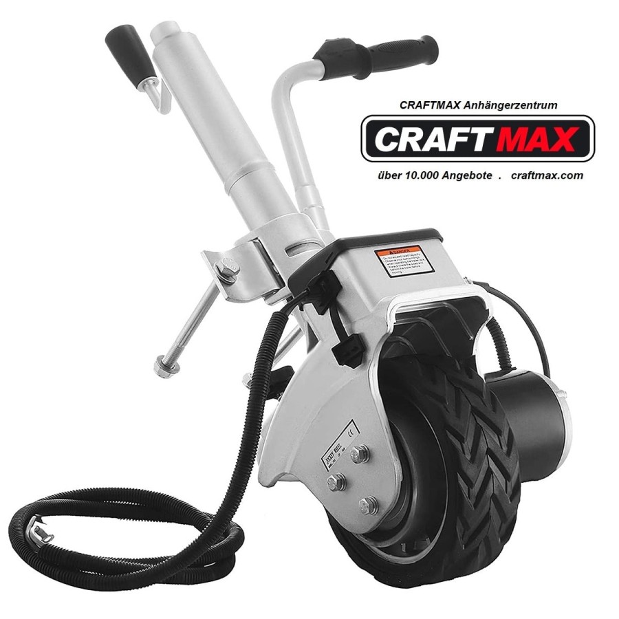 CRAFTMAX-350W-12V-Motorisiertes-Stuetzrad-Rangierhilfe-fuer-PKW-Anhaenger-Zugkraft-22t.