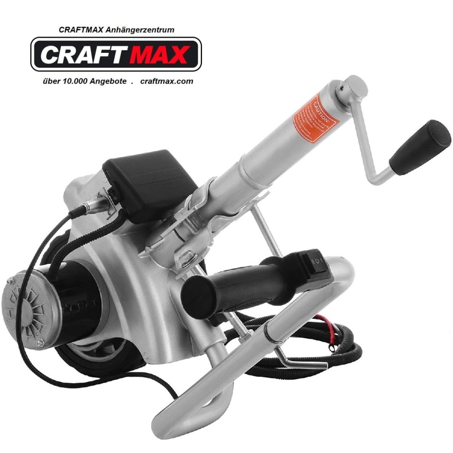 CRAFTMAX-350W-12V-Motorisiertes-Stuetzrad-Rangierhilfe-fuer-PKW-Anhaenger-Zugkraft-22t.-8