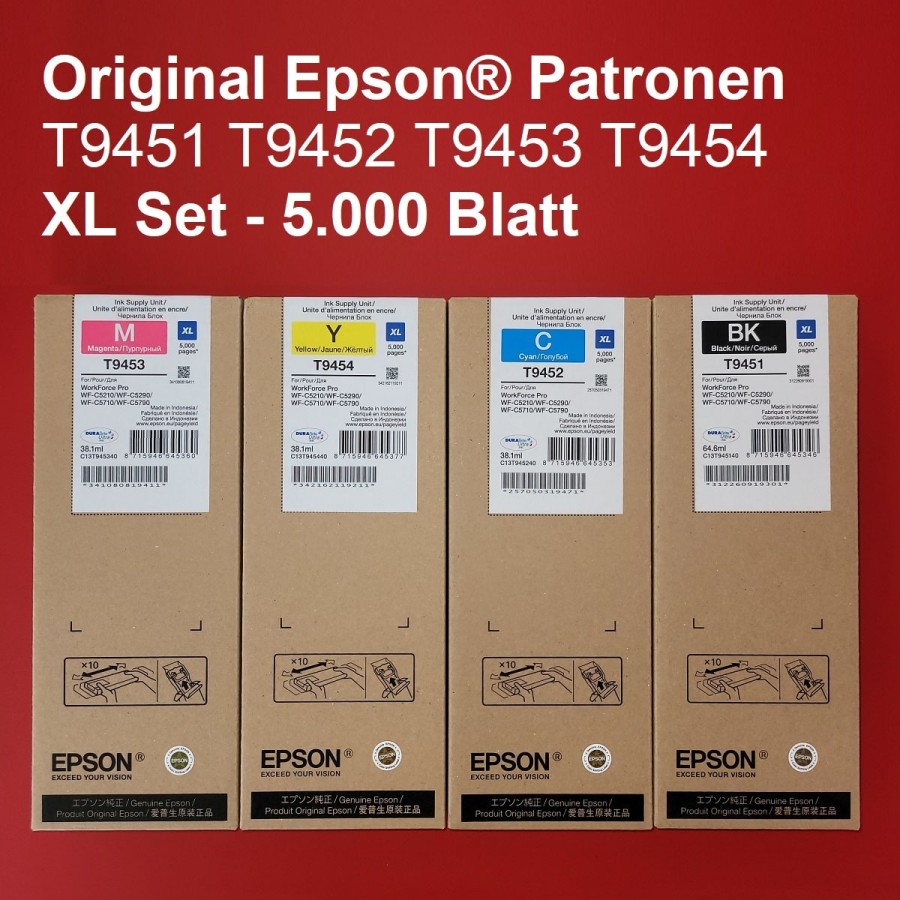 Epson-Original-Tintenpatronen-XL-Set-T9451-T9452-T9453-T9454-fuer-WorkForce-Pro-WF-C5210-WF-C5290-WF-C5710DWF-WF-C5790DWF-XL-fue