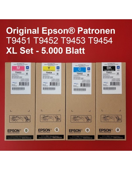 Epson-Original-Tintenpatronen-XL-Set-T9451-T9452-T9453-T9454-fuer-WorkForce-Pro-WF-C5210-WF-C5290-WF-C5710DWF-WF-C5790DWF-XL-fue