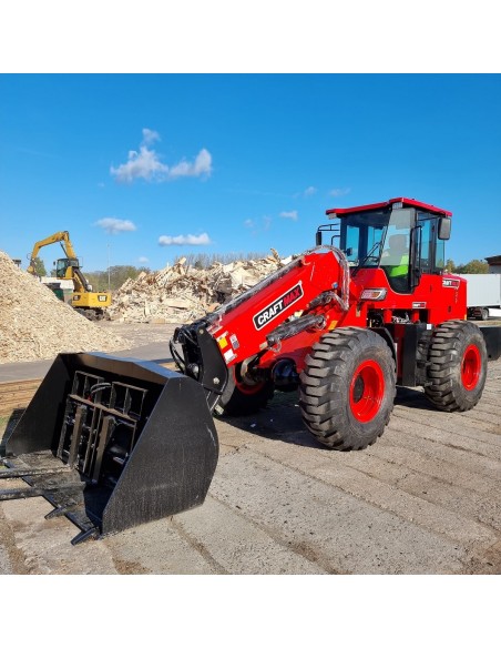 CRAFTMAX-TWL400CE-4×4-Radlader-Teleskoparm-4t-Hubkraft-10t-Eigengewicht-20m³-Schaufelkapazitaet-18