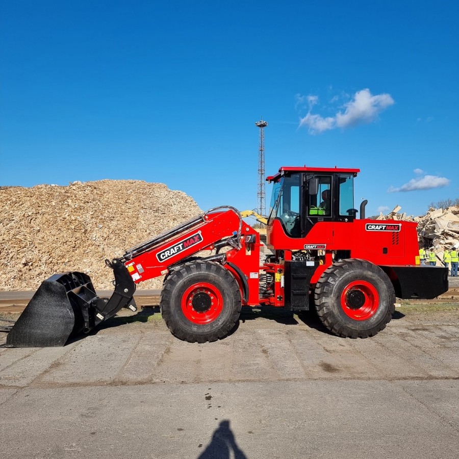 CRAFTMAX-TWL400CE-4×4-Radlader-Teleskoparm-4t-Hubkraft-10t-Eigengewicht-20m³-Schaufelkapazitaet-16