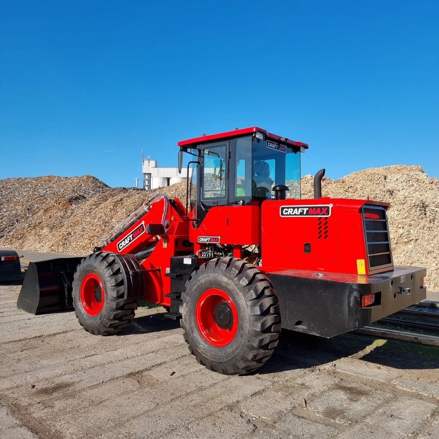 CRAFTMAX-TWL400CE-4×4-Radlader-Teleskoparm-4t-Hubkraft-10t-Eigengewicht-20m³-Schaufelkapazitaet-17