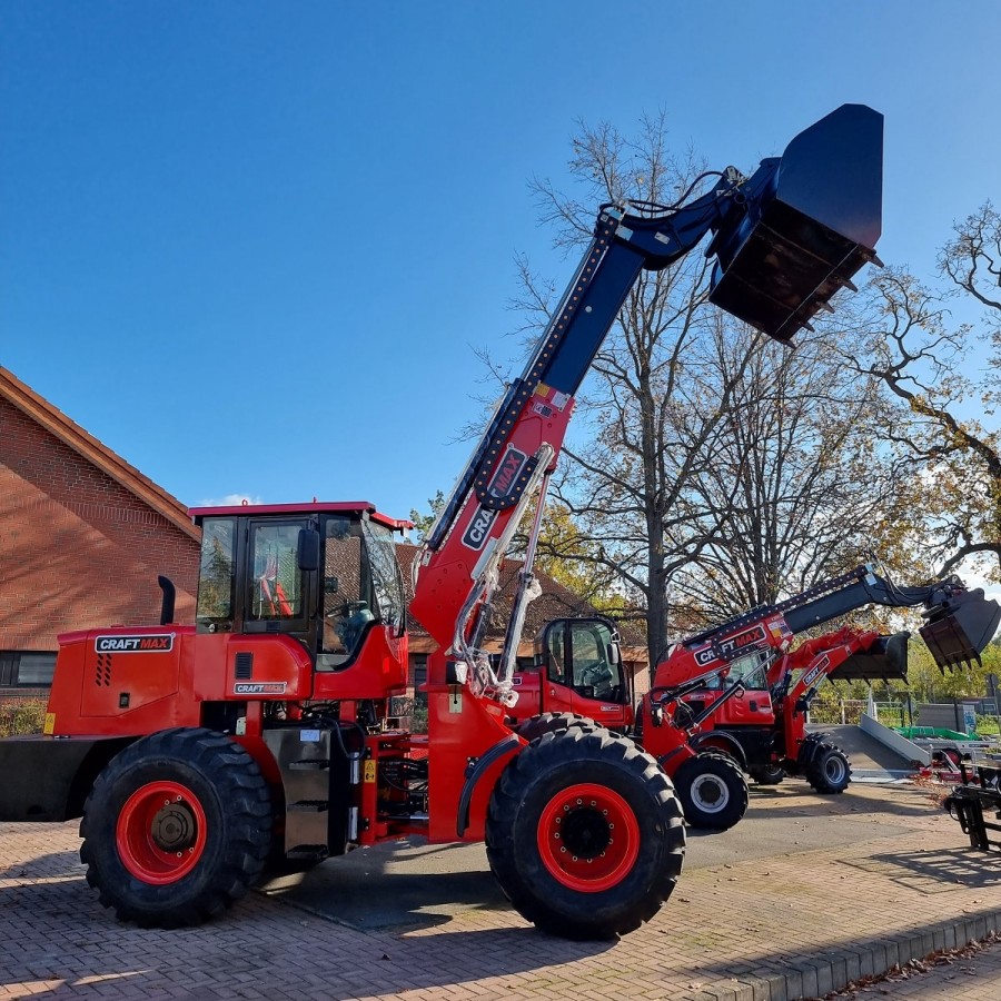 CRAFTMAX-TWL400CE-4×4-Radlader-Teleskoparm-4t-Hubkraft-10t-Eigengewicht-20m³-Schaufelkapazitaet-2