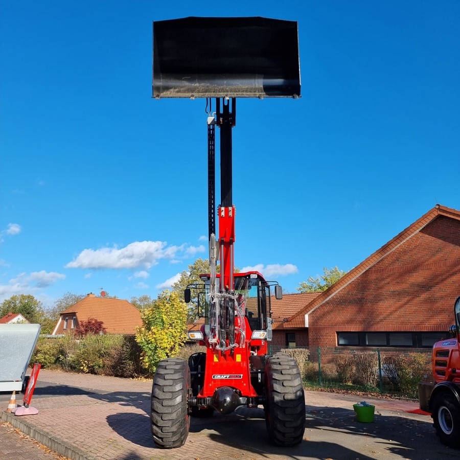 CRAFTMAX-TWL400CE-4×4-Radlader-Teleskoparm-4t-Hubkraft-10t-Eigengewicht-20m³-Schaufelkapazitaet-3