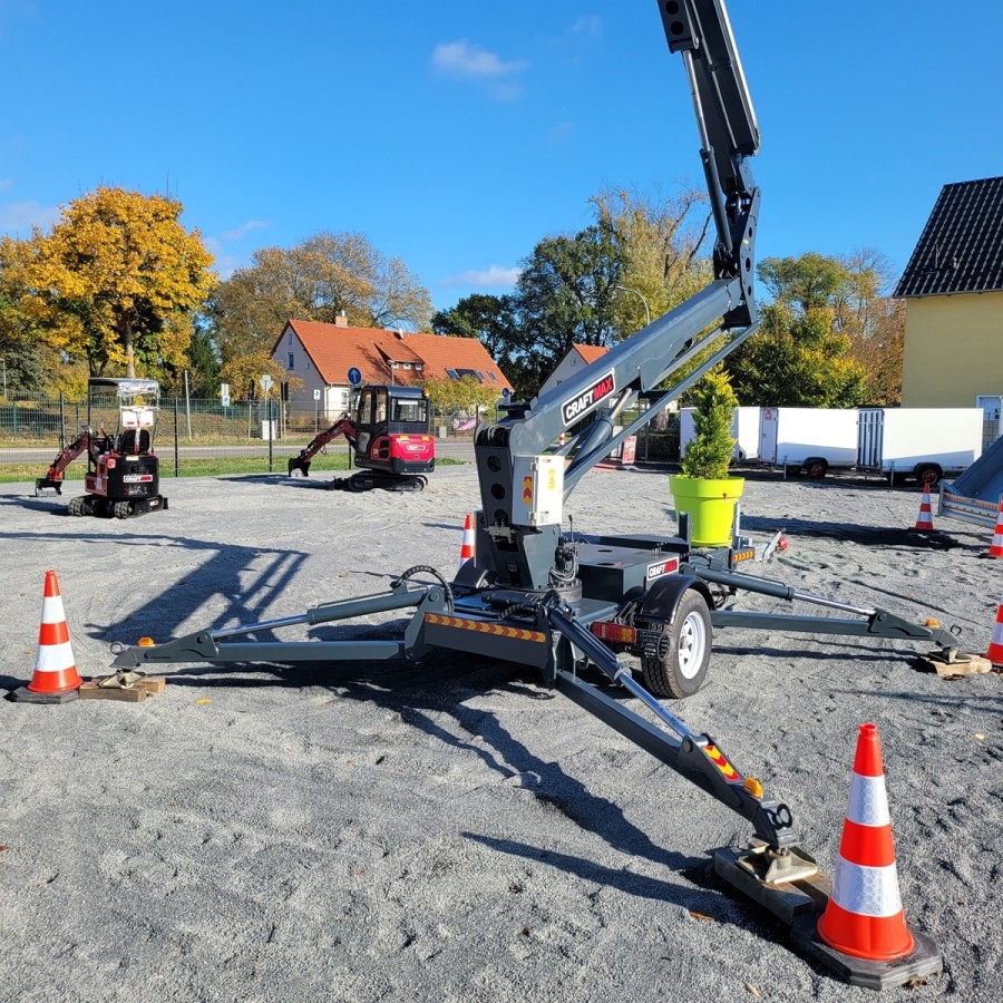 CRAFTMAX-Arbeitsbuehne-16m-Teleskoparm-220V-Benzinmotor-selbstfahrend-mit-FB-1