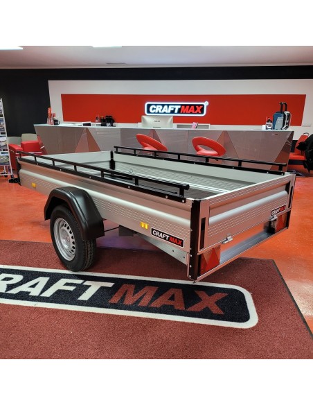 CRAFTMAX-MAXI-1300kg-Kastenanhaenger-H-Gestell-Reling-100Kmh-Einachser-Tieflader-gebremst-1