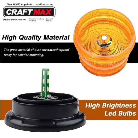 CRAFTMAX-LED-Rundumleuchte-gelb-orange-Auto-Anhaenger-Baumaschine-Magnetfuss-12V80V-5
