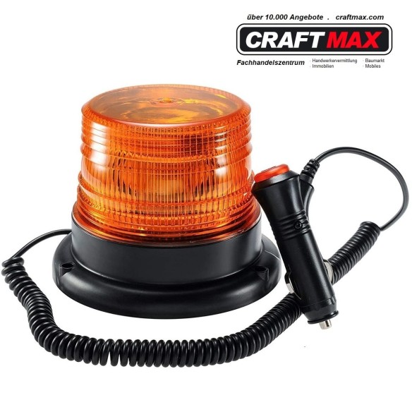 CRAFTMAX-LED-Rundumleuchte-gelb-orange-Auto-Anhaenger-Baumaschine-Magnetfuss-12V80V-1