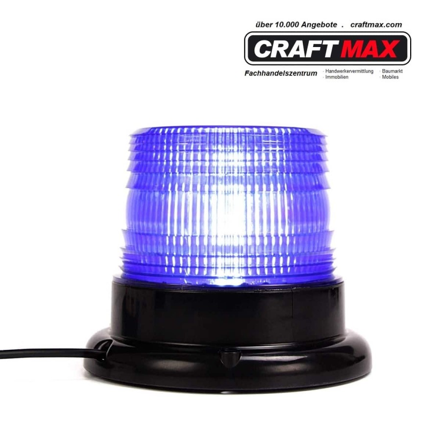 CRAFTMAX-LED-Rundumleuchte-blau-fuer-Polizei-Auto-Magnetfuss-12V80V-2