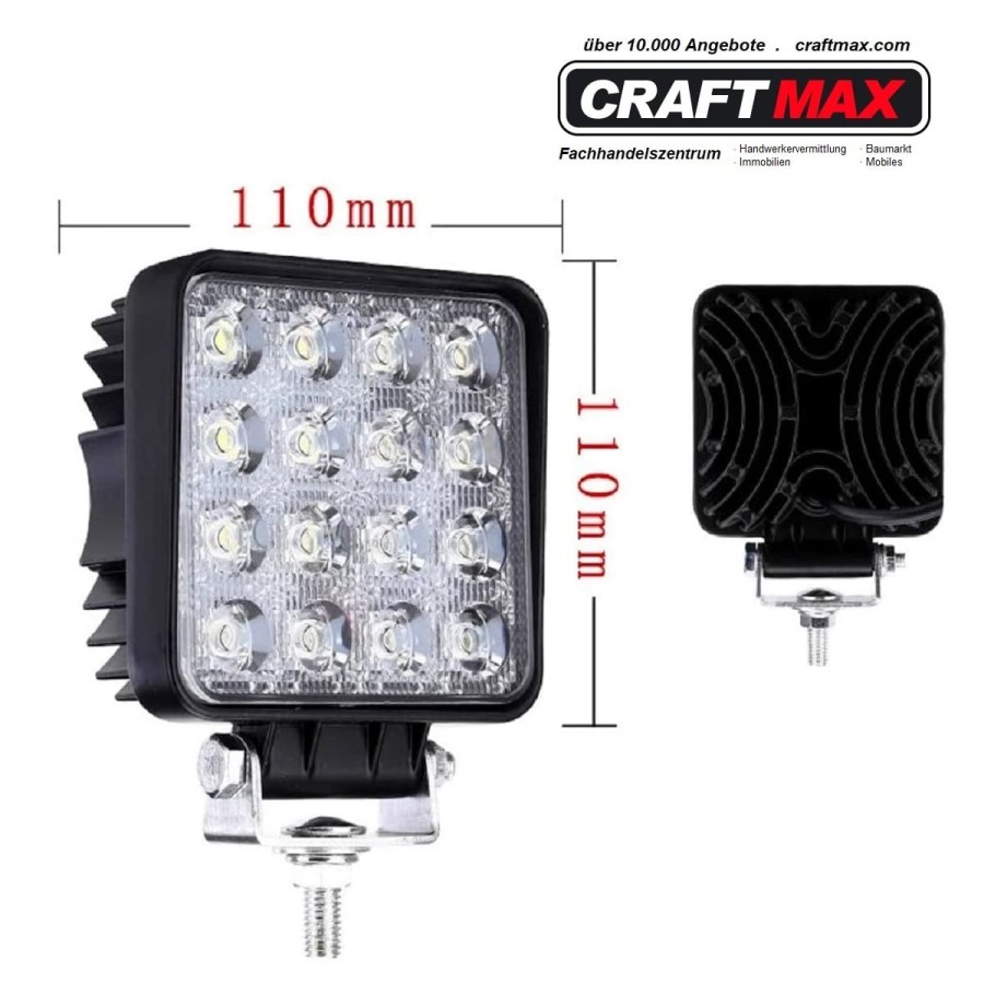CRAFTMAX-LED-Arbeitsleuchte-Rueckfahrscheinwerfer-fuer-Auto-LKW-Anhaenger-Bagger-Radlader-Hebebuehne-12V24V-48W-6