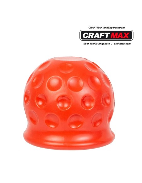 CRAFTMAX-Anhaengerkupplung-Abdeckung-universal-Gummi-Golfball-Form-ROT