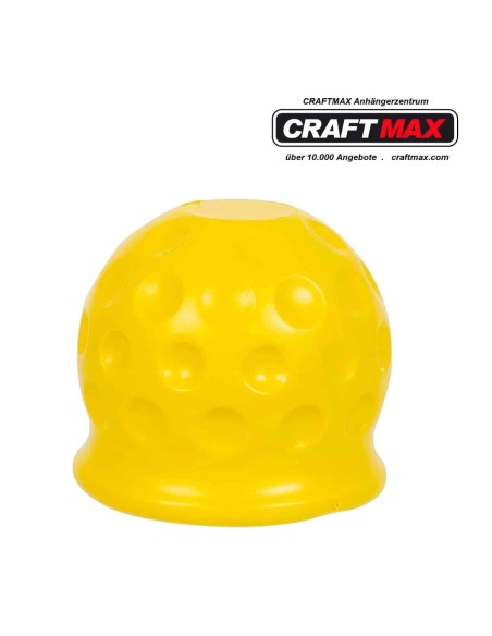 CRAFTMAX-Anhaengerkupplung-Abdeckung-universal-Gummi-Golfball-Form-GELB