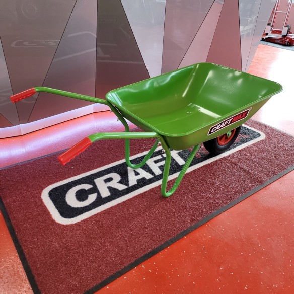 CRAFTMAX-neongreen-Gartenschubkarre-65L-mit-hellgruener-Metall-Mulde-Luftbereiften-Rad-4
