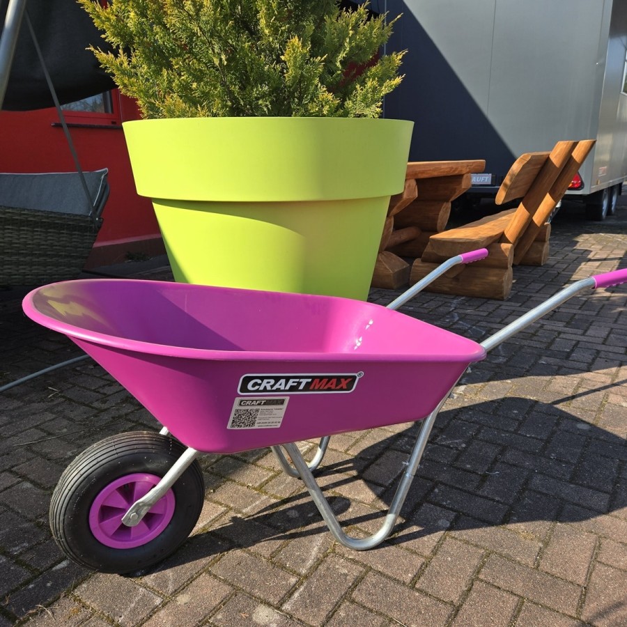barbygirl-pink-Gartenschubkarre-625L-mit-PP-Wanne-Luftreifenrad