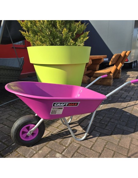 barbygirl-pink-Gartenschubkarre-625L-mit-PP-Wanne-Luftreifenrad