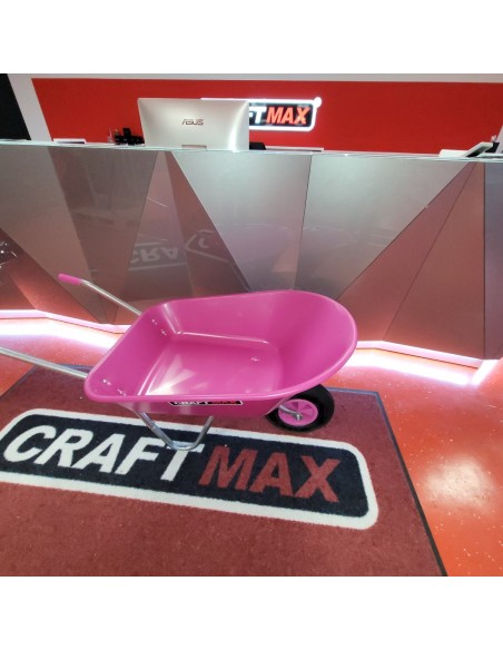 CRAFTMAX-violetta-Gartenschubkarre-63L-PP-Mulde-Luftreifenrad-pink-4