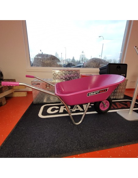 CRAFTMAX-violetta-Gartenschubkarre-63L-PP-Mulde-Luftreifenrad-pink-2