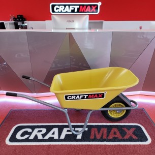 CRAFTMAX-yellow-Gartenschubkarre-100L-mit-gelber-Polypropylen-Mulde-Luftreifenrad-1 2