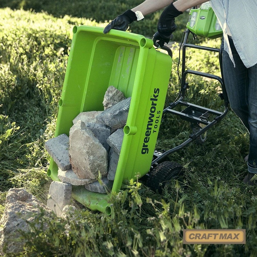 CRAFTMAX-greenworks-Schubkarre-100kg-Elektroantrieb-40V-Li-Ion-Akkus-3