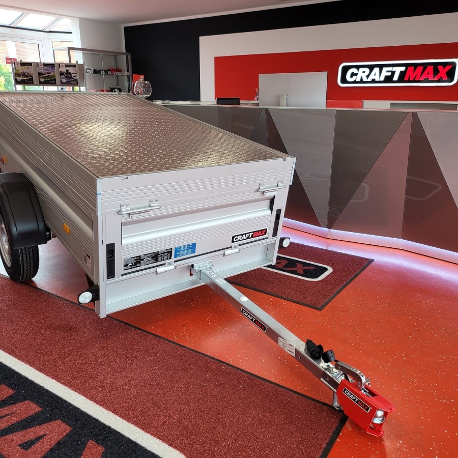 CRAFTMAX-CLEVER-Kastenanhaenger-750Kg-ungebremst-35er-ALU-Bordwaende-Heckklappe-Frontklappe-ALU-210x110x50cm-3