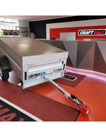 CRAFTMAX-CLEVER-Kastenanhaenger-750Kg-ungebremst-35er-ALU-Bordwaende-Heckklappe-Frontklappe-ALU-210x110x50cm-3