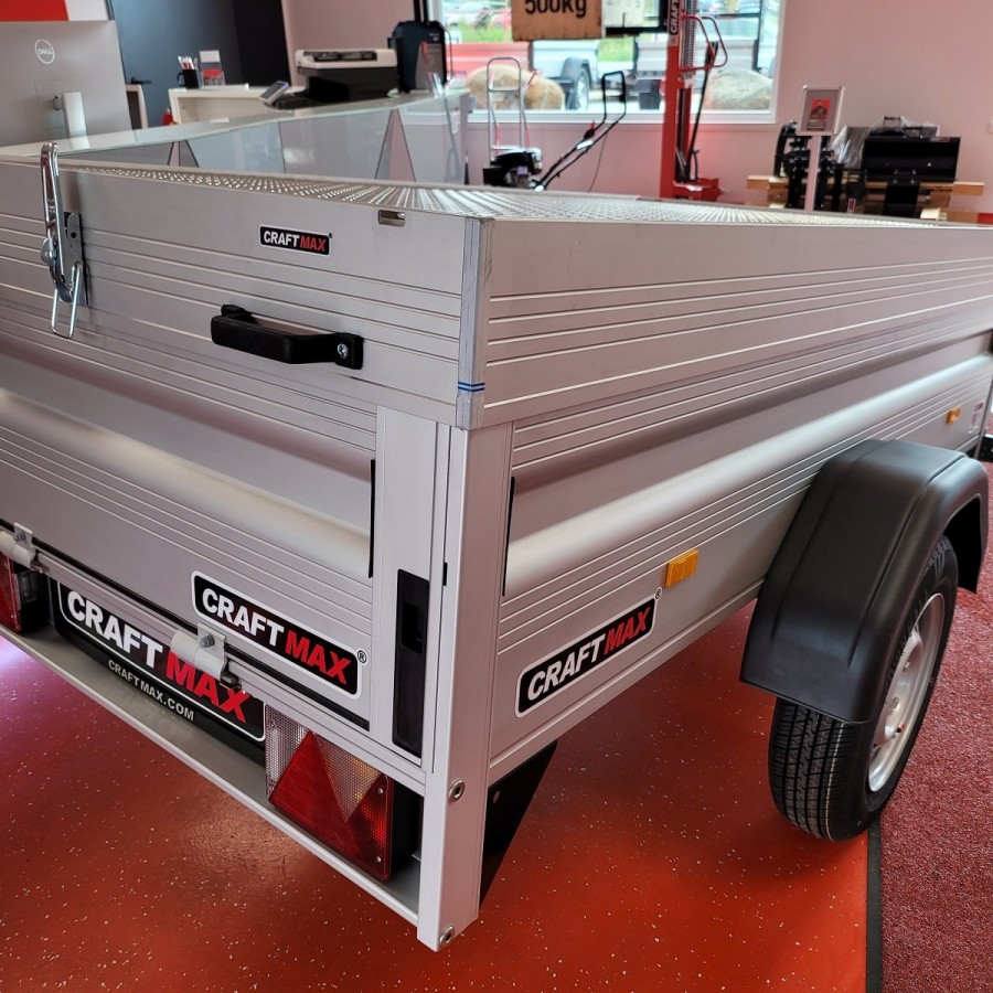 CRAFTMAX-CLEVER-Kastenanhaenger-750Kg-ungebremst-35er-ALU-Bordwaende-Heckklappe-Frontklappe-ALU-210x110x50cm-5