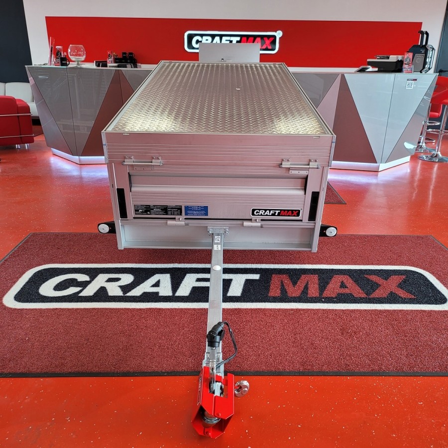 CRAFTMAX-CLEVER-Kastenanhaenger-750Kg-ungebremst-35er-ALU-Bordwaende-Heckklappe-Frontklappe-ALU-210x110x50cm-6