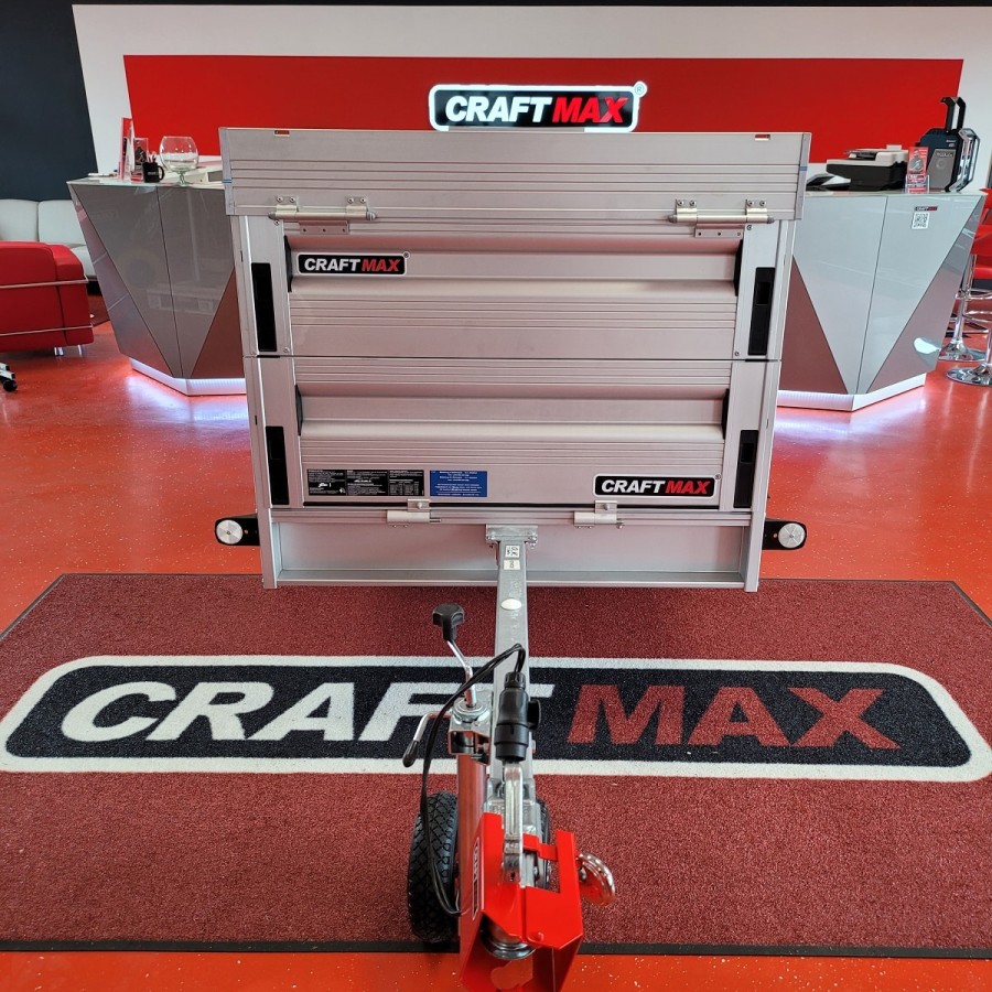 CRAFTMAX-CLEVER-Kastenanhaenger-750Kg-ungebremst-75er-ALU-Bordwaende-Heckklappe-Frontklappe-ALU-Deckel-3