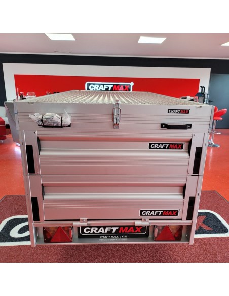 CRAFTMAX-CLEVER-Kastenanhaenger-750Kg-ungebremst-75er-ALU-Bordwaende-Heckklappe-Frontklappe-ALU-Deckel-5