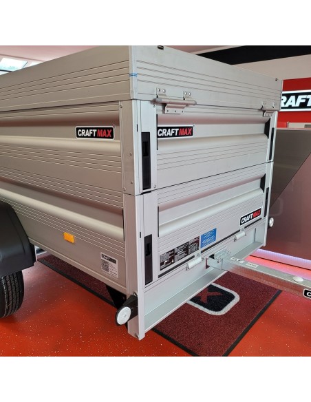 CRAFTMAX-CLEVER-Kastenanhaenger-750Kg-ungebremst-75er-ALU-Bordwaende-Heckklappe-Frontklappe-ALU-Deckel-8