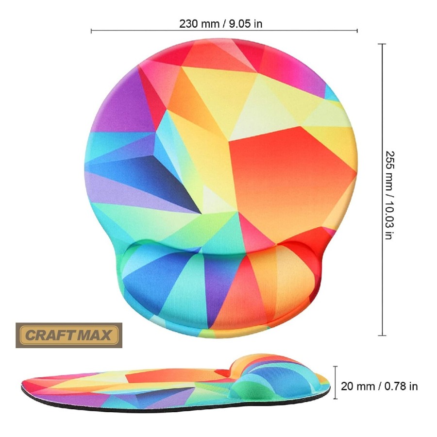 CRAFTMAX-geometrix-Design-Mauspad-mit-Handgelenkstuetze-ergonomische-Memory-Schaum-Handgelenkauflage-2