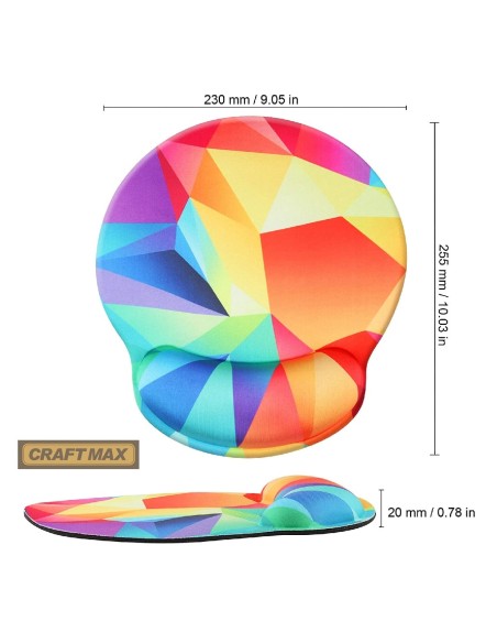 CRAFTMAX-geometrix-Design-Mauspad-mit-Handgelenkstuetze-ergonomische-Memory-Schaum-Handgelenkauflage-2