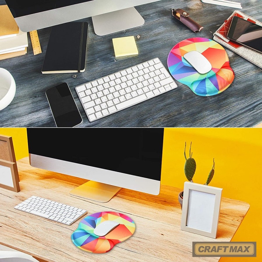 CRAFTMAX-geometrix-Design-Mauspad-mit-Handgelenkstuetze-ergonomische-Memory-Schaum-Handgelenkauflage-3
