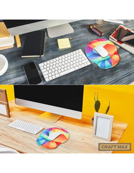CRAFTMAX-geometrix-Design-Mauspad-mit-Handgelenkstuetze-ergonomische-Memory-Schaum-Handgelenkauflage-3