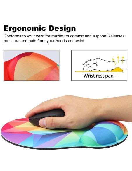 CRAFTMAX-geometrix-Design-Mauspad-mit-Handgelenkstuetze-ergonomische-Memory-Schaum-Handgelenkauflage-4