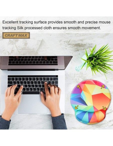 CRAFTMAX-geometrix-Design-Mauspad-mit-Handgelenkstuetze-ergonomische-Memory-Schaum-Handgelenkauflage-5