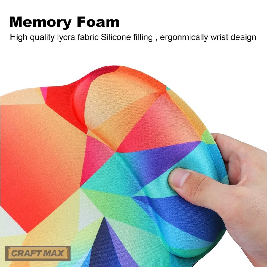CRAFTMAX-geometrix-Design-Mauspad-mit-Handgelenkstuetze-ergonomische-Memory-Schaum-Handgelenkauflage-6