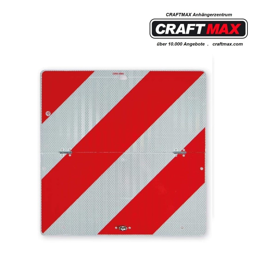 CRAFTMAX-Nachtparkwarntafel-Stahlblech-reflektierend-horizontal-klappbar-423-x-423mm-linksweisend