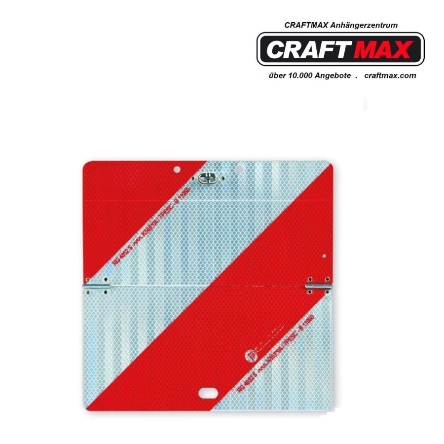 CRAFTMAX-Nachtparkwarntafel-Stahlblech-reflektierend-horizontal-klappbar-282-x-282mm-linksweisend