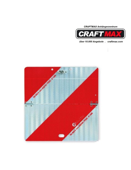 CRAFTMAX-Nachtparkwarntafel-Stahlblech-reflektierend-horizontal-klappbar-282-x-282mm-linksweisend