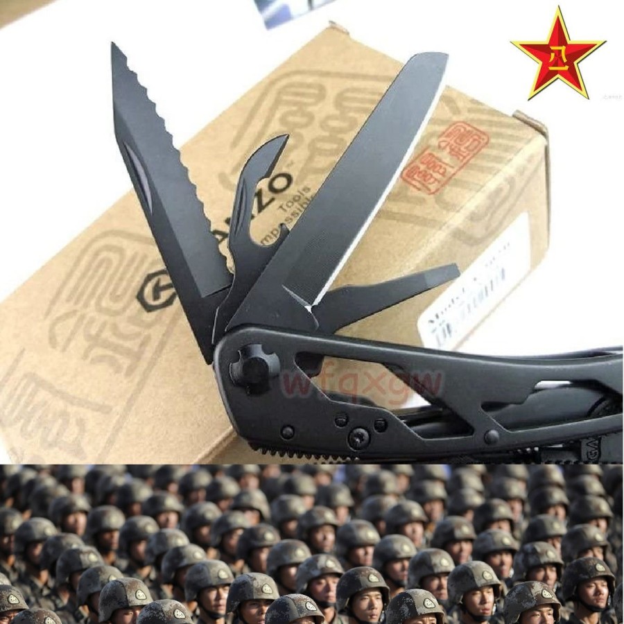 VBA-Chinesische-Volksbefreiungsarmee-Ganzou-Multitool-Edelstahl-rostfrei-20-Funktionen-Schere-Saege-2