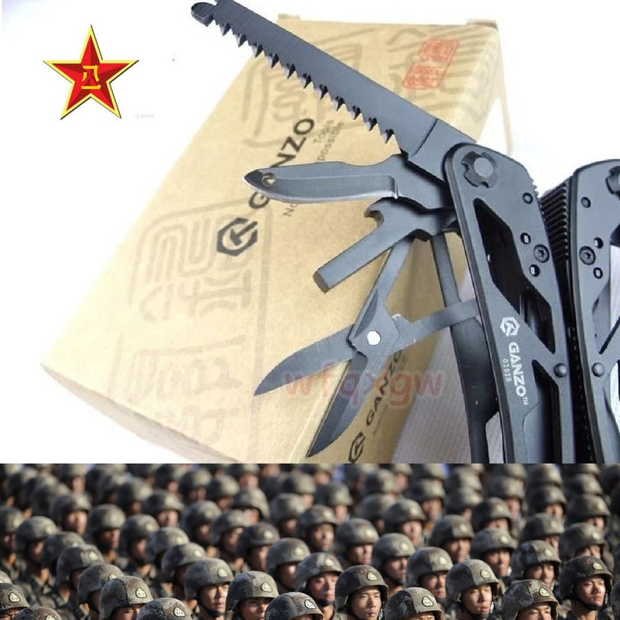 VBA-Chinesische-Volksbefreiungsarmee-Ganzou-Multitool-Edelstahl-rostfrei-20-Funktionen-Schere-Saege-6