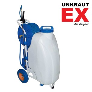 UnkrautEX-gladiator45-Elektrischer-Druckspruehwagen-50m-Schlauch-Teleskop-Spruehduese-Akku-Leistung-6h-45-Liter-1